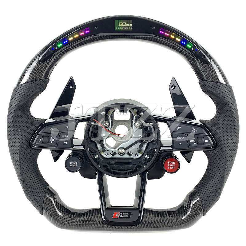 适用于奥迪A5 A4 A3方向盘碳纤维LED显示屏R8按钮2017- 2024