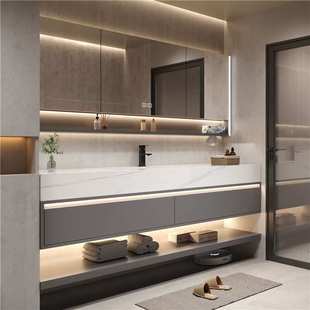 厂家定制酒店式浴柜70公分浴室柜1.2m简约洗漱台智能镜干区浴室柜