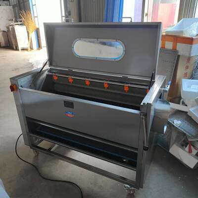 全自动毛辊红薯去皮机，电动土豆毛辊脱皮机 商用芋头扒皮一体机