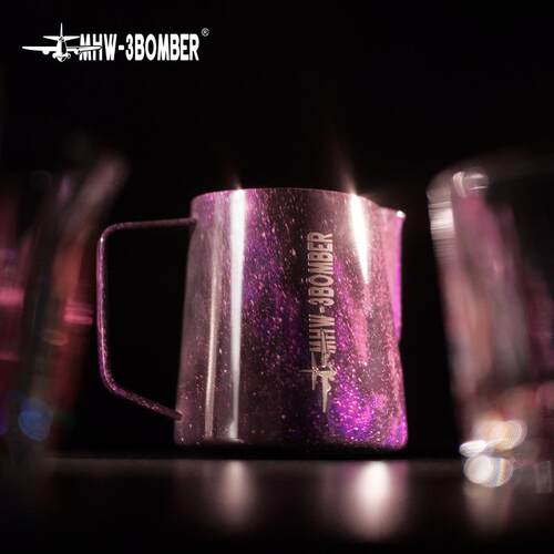 MHW-3BOMBER轰炸机星空拉花缸 专业咖啡打奶缸不锈钢圆嘴拉花缸杯