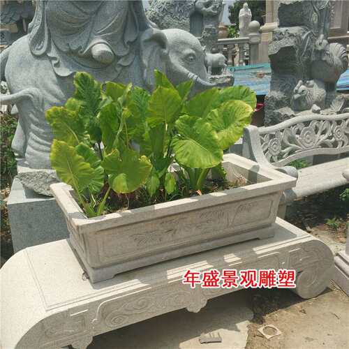 石雕花架制作厂家青石仿古托架庭院花托 园林景观花盆装饰摆件