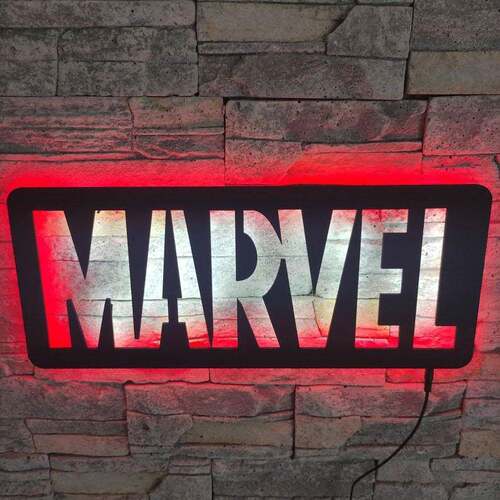 跨境爆款 MARVEL装饰夜灯创意发光壁灯游戏周边霓虹灯led灯漫威