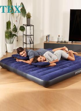 INTEX64755双人床蓝色家用双人午休户外野营便携防潮睡垫充气床垫