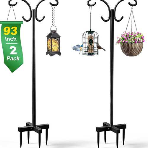 Bird Feeder Pole - 2 Pack, 93 Inch Shepherds Hooks