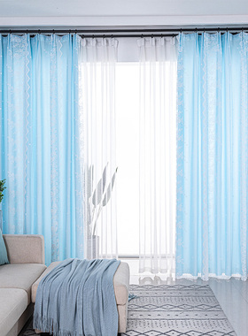 窗帘白色遮光纱帘窗纱经编阳台透光不透人双层卧室客厅2021新款