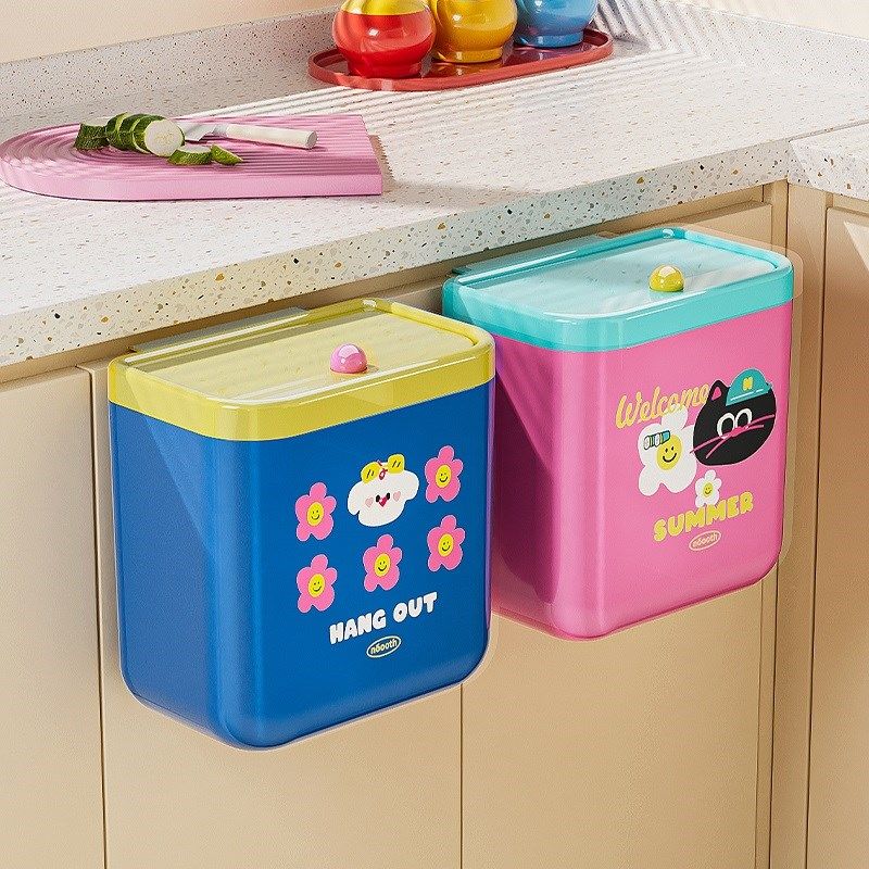 厨房垃圾桶家用橱柜门壁挂式大容量带盖厕所卫生间厨余专用收纳桶