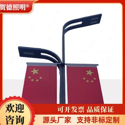 红旗壁挂工字旗杆4号5号彩旗免钉斜插旗街道商场装饰景观灯路灯厂