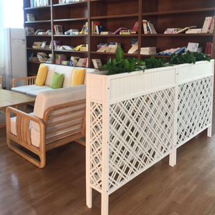 白色餐厅卡座隔断奶茶店花架餐饮围栏办公室过道矮屏风美容院装饰