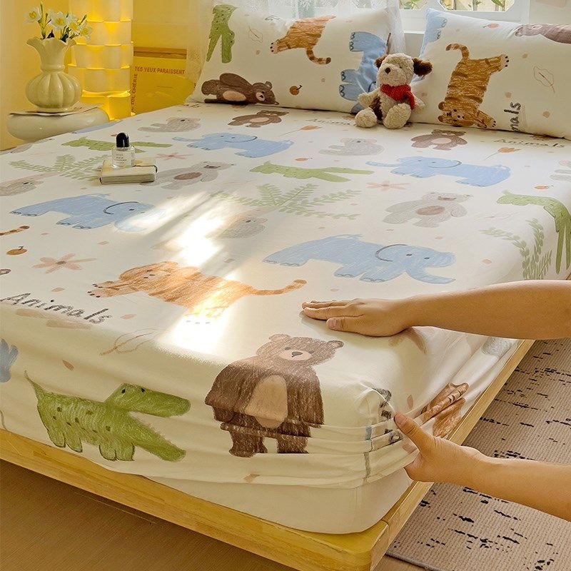 卡通纯棉床笠单件全棉床罩全包床垫保护罩儿童宿舍防滑床单三件套,床上用品,床笠,淘宝优惠券,粉丝福利购,淘宝优惠卷