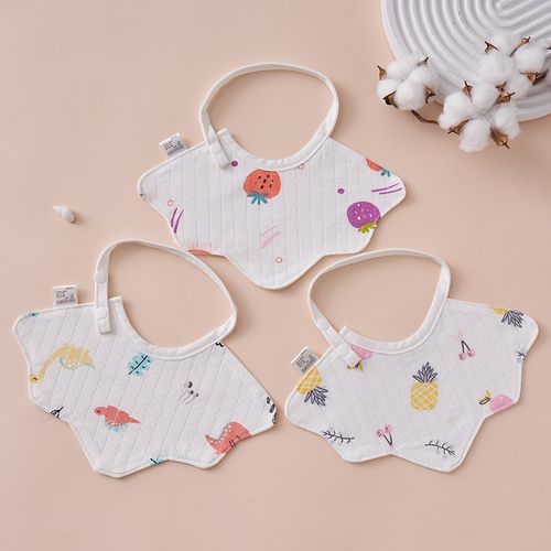 新生儿夏季超薄围嘴婴儿纯棉口水巾宝宝防吐奶防水围兜0-36个月