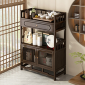 博古架实木新中式 茶叶架置物架茶柜茶室摆件展示柜茶具茶杯收纳架