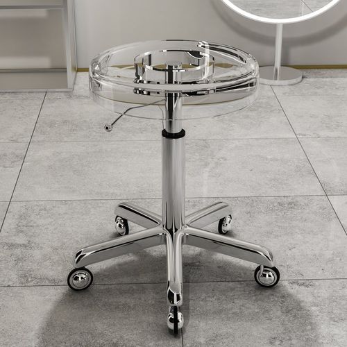 不锈钢大工凳升降美容凳时尚旋转理发店师傅椅化妆美甲美发亚克力