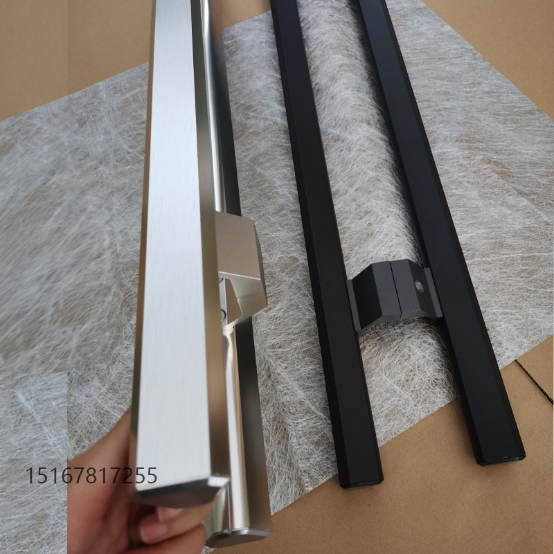 有框玻璃门把手铝合金玻璃门拉手不锈钢大门把手木门把手黑色拉丝