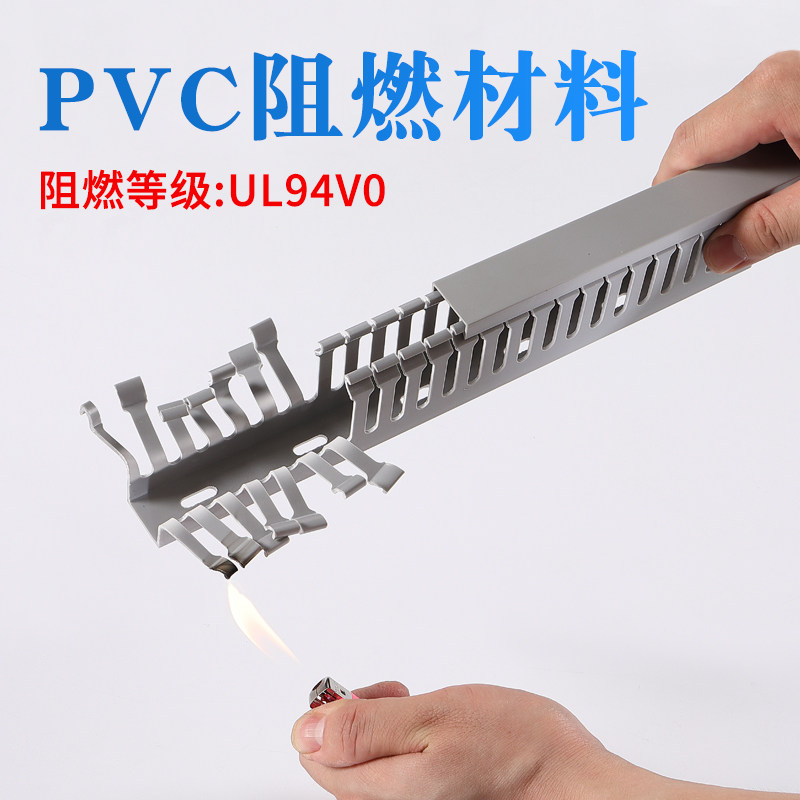 PVC粗齿线槽阻燃开口U型行线槽明装塑料配电柜箱线槽走行电线线槽,电子元器件市场,配线槽,淘宝优惠券,粉丝福利购,淘宝优惠卷