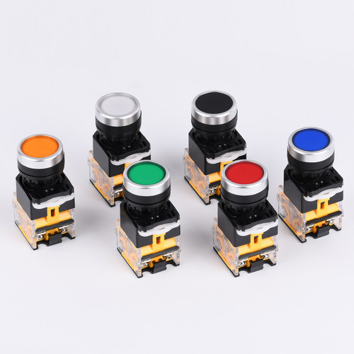 LA38-11按钮开关 22MM常开闭启动停止红绿色自复位自锁配电箱柜