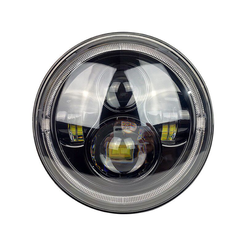 适用川崎小火神650/er6n/Z400改装摩托LED复古圆大灯总成高亮头灯