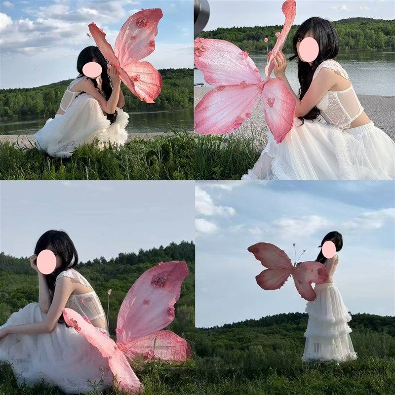 网红蝴蝶翅膀拍摄打卡道具搭建活动场地氛围装置商业美陈亮化展示,节庆用品/礼品,节日装扮用品,淘宝优惠券,粉丝福利购,淘宝优惠卷
