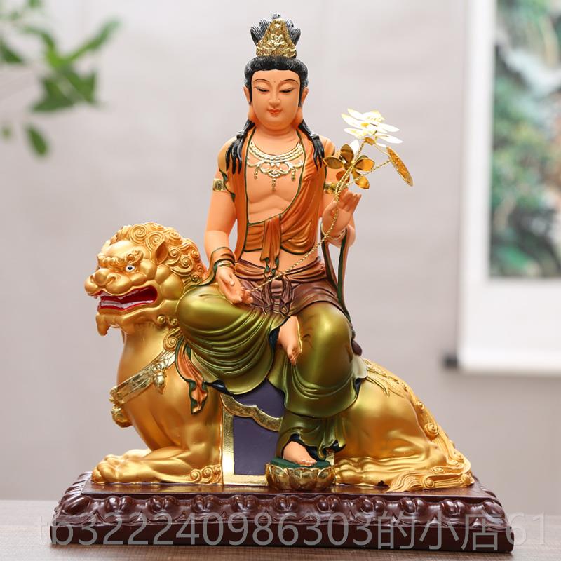 正品树脂文文殊贤菩萨佛像佛摆件华严三圣居家供普奉殊像普贤神像