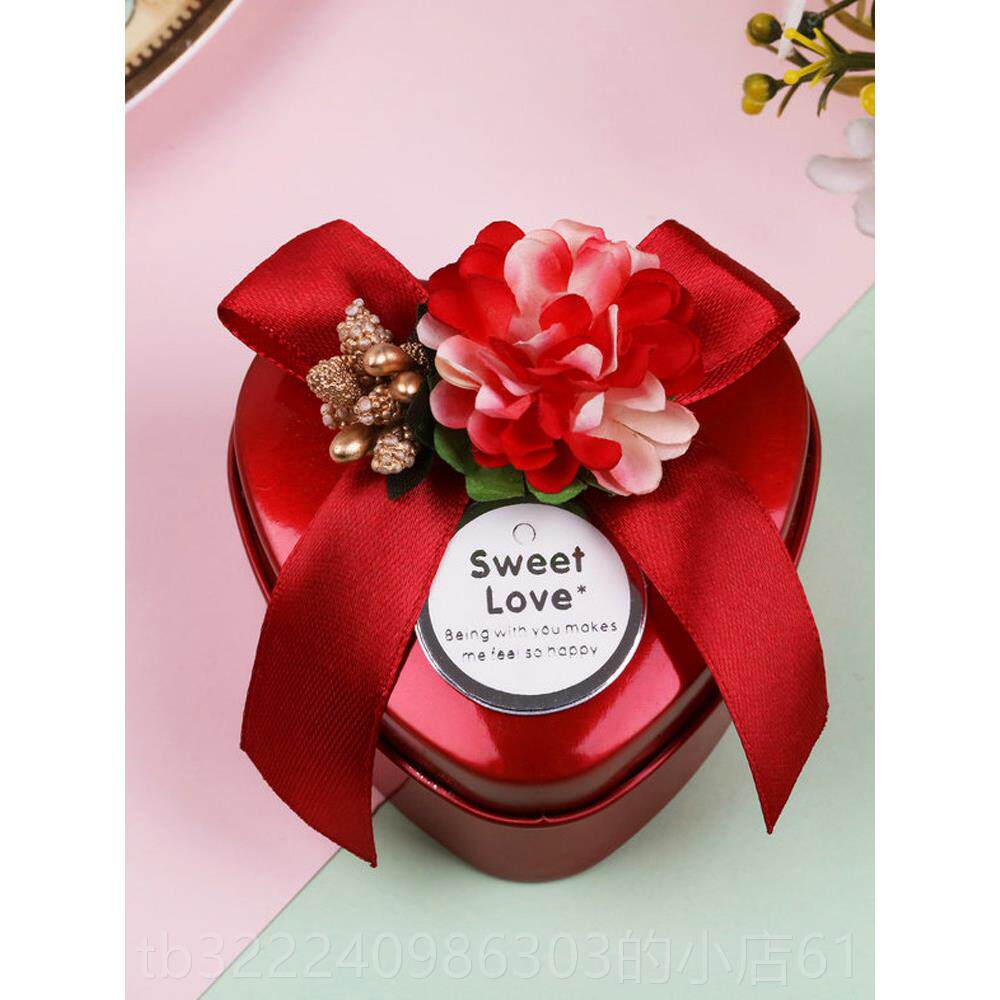 正品心形新款马口铁喜糖盒子创意礼品糖果盒性喜糖包装个婚庆中号