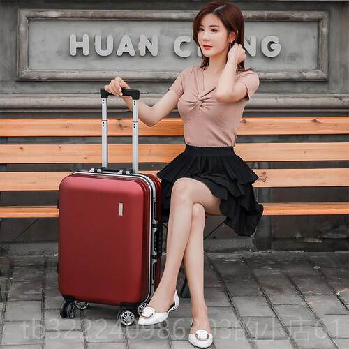 正品2拉杆女小轻便旅箱行箱行李箱小型20寸2铝框登机in网红密s码