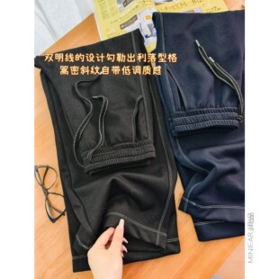 小耳出品防掉色牛仔 篙密斜纹/双明线设计/加绒保暖 牛仔直筒裤