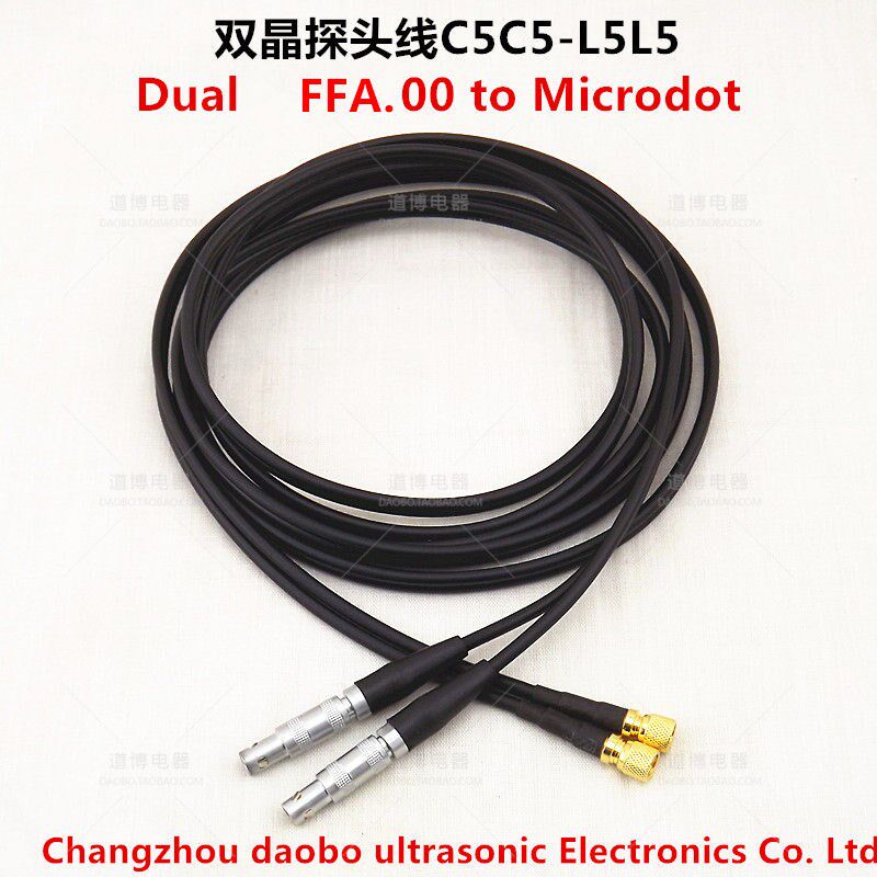 C5C5-L5L5超声波探头线Dual FFA. 00-Microdot M5双晶线测厚探伤