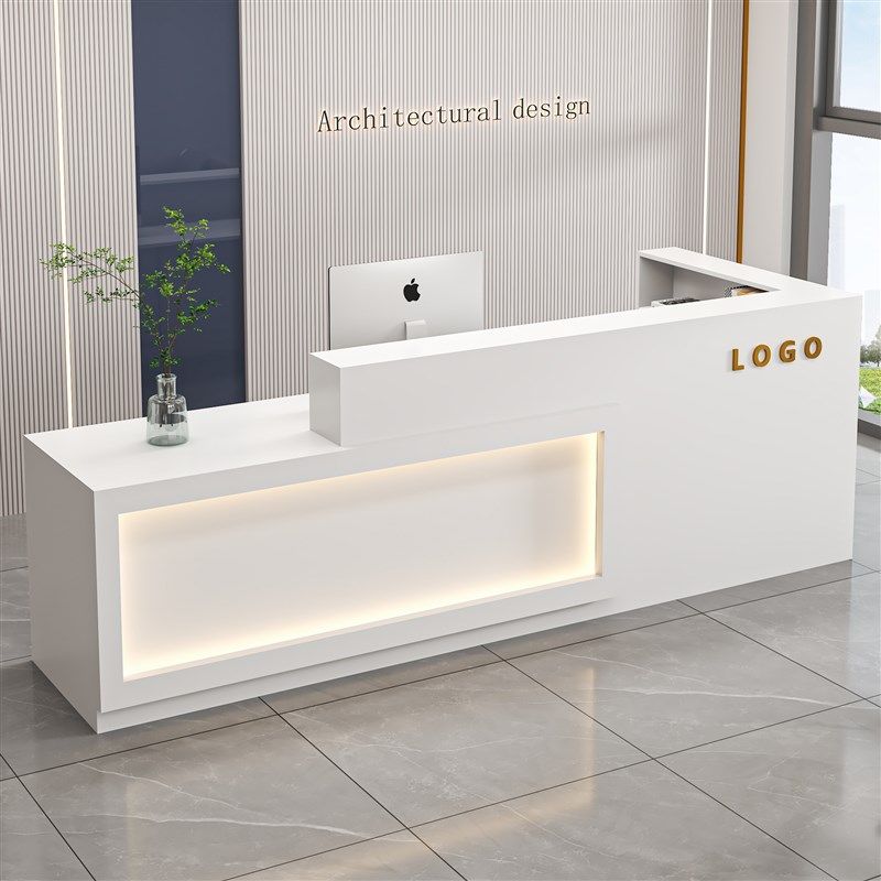 简约现代公司前台接待台球厅吧台奶茶店理发店铺收银台小型柜台桌
