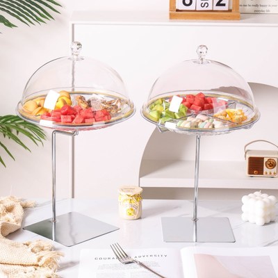 试吃架分格透明镀金多层展示架超市水果店专用水果免费试吃品尝盘