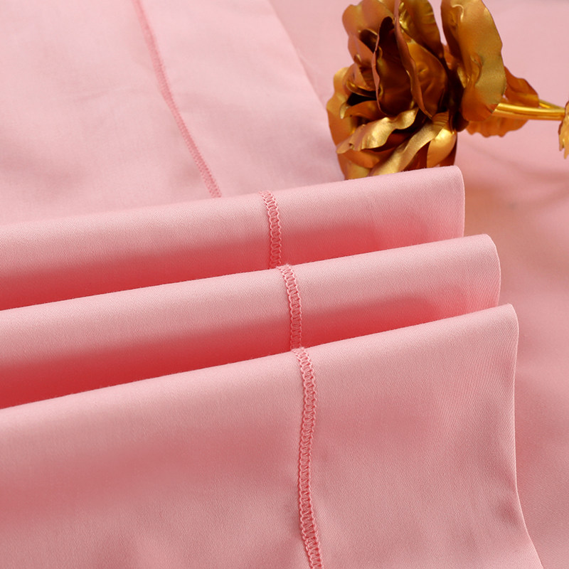 60支全棉长绒棉枕套一对纯棉简约刺绣纯色单人枕套成人情侣信封式