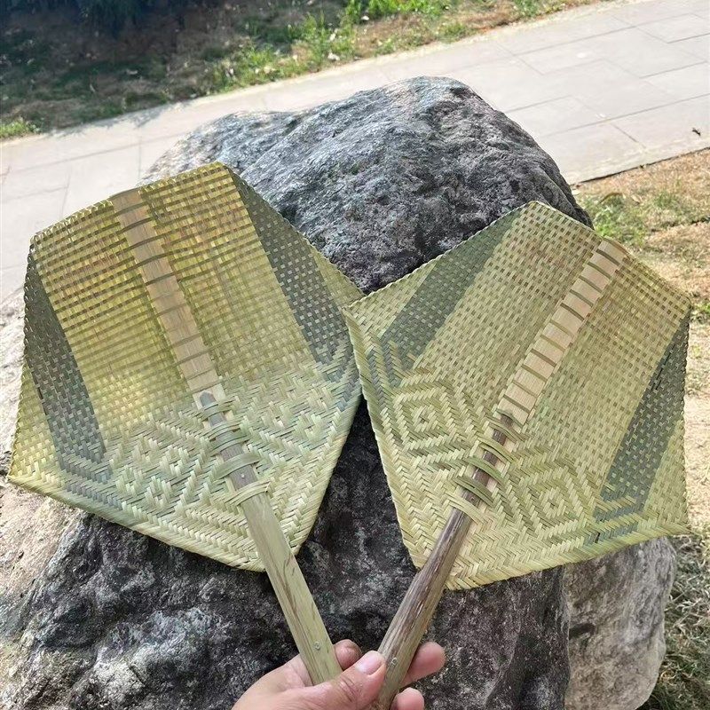 手工竹编扇子全竹扇老式大蒲扇编织竹子团扇夏季扇纳凉古风手摇扇