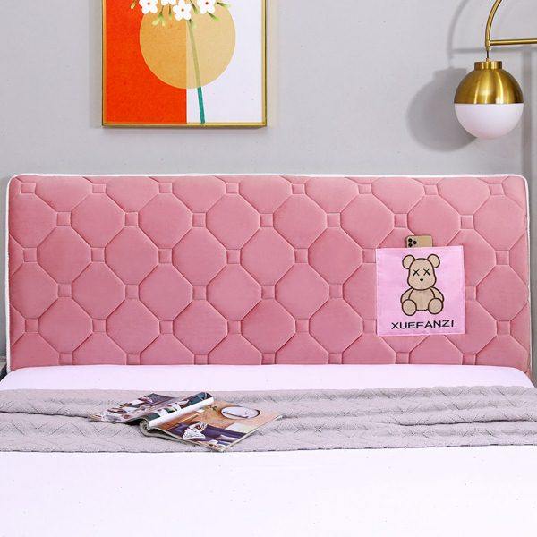 床头罩套夹棉加厚纯色灰简约现代女孩粉色保护防尘罩防撞软包实木,居家布艺,床头罩,淘宝优惠券,粉丝福利购,淘宝优惠卷