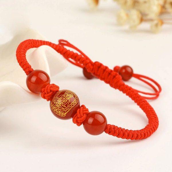 本命年红绳手链女2025年太岁生肖本命佛文殊普贤红玛瑙男士手绳,家居饰品,国学摆件,淘宝优惠券,粉丝福利购,淘宝优惠卷
