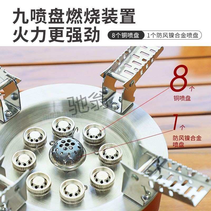 wjs步林B18-Plus9户外九星炉猛火炉具折叠便携野外防风炉露营车载图片