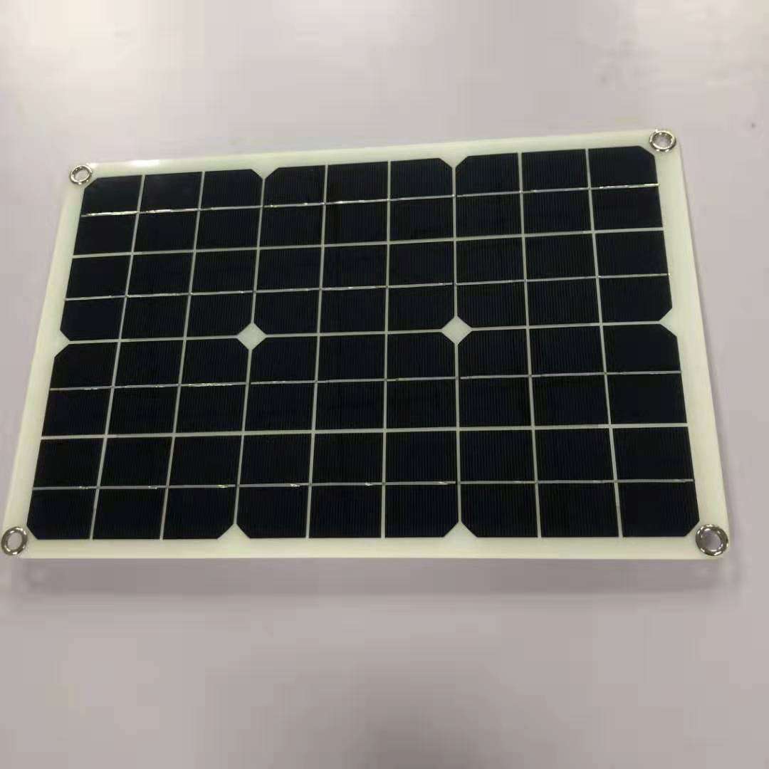 单晶20W太阳能板充电器户外应急太阳能手机汽车游艇充电光伏板