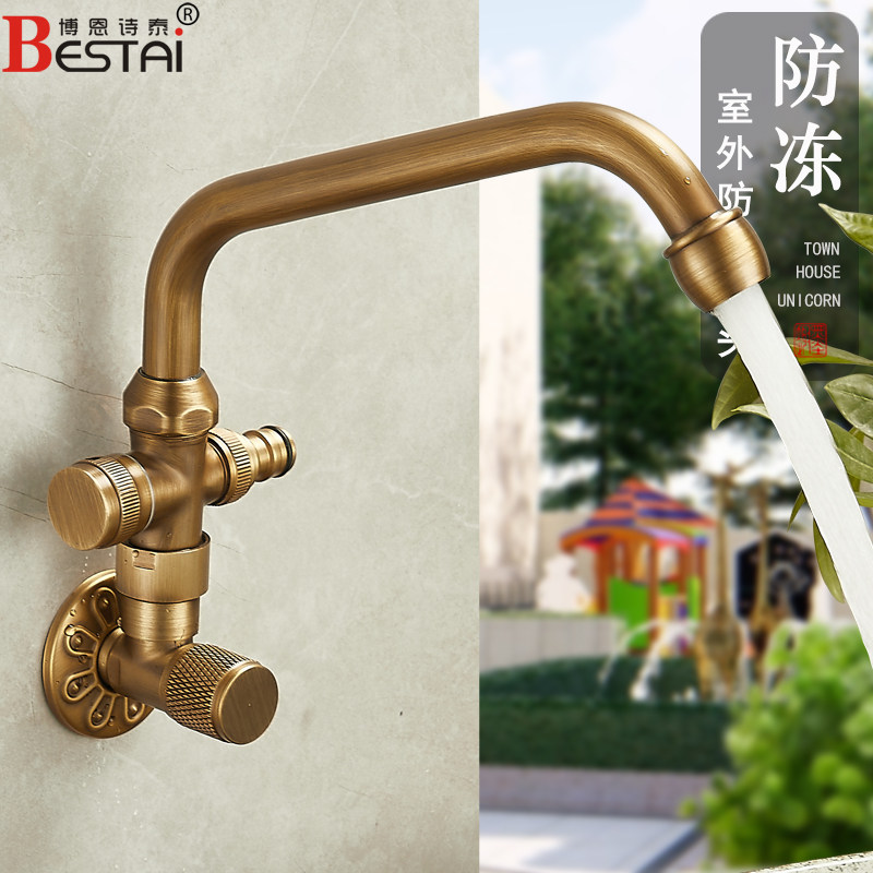 仿古入墙户外单冷可旋转水龙头