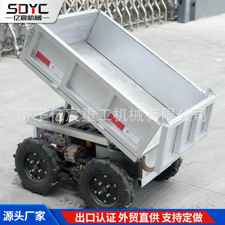 跨境四驱运输车无线遥控自行走果园大棚自卸车全地形轮式搬运车