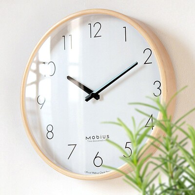 mobius北欧原木静音挂钟现代简约时钟客厅个性创意时尚挂表轻奢钟