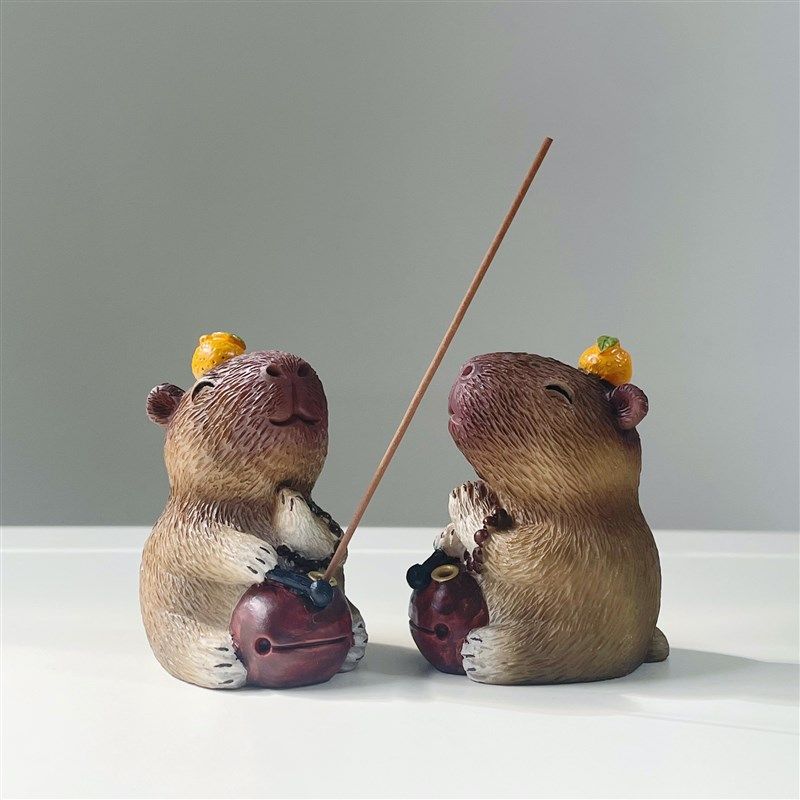 佛系卡皮巴拉香插水豚念经香座香托桌面茶宠可爱手办,家居饰品,香托/香盘/香座/香插,淘宝优惠券,粉丝福利购,淘宝优惠卷