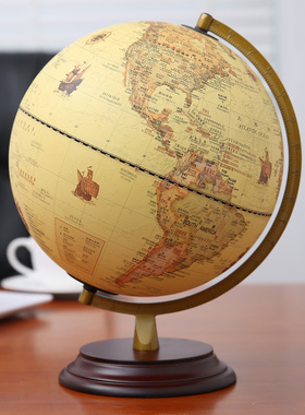 志诚 25cm美式复古地球仪台灯 32cm大号书房办公桌面摆件装饰礼品