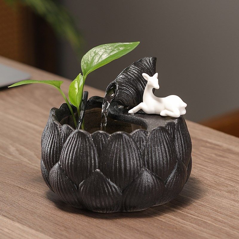 循环水景观茶室桌面陶瓷流水招财禅意摆件中式办公室乔迁开业礼品,家居饰品,流水摆件,淘宝优惠券,粉丝福利购,淘宝优惠卷