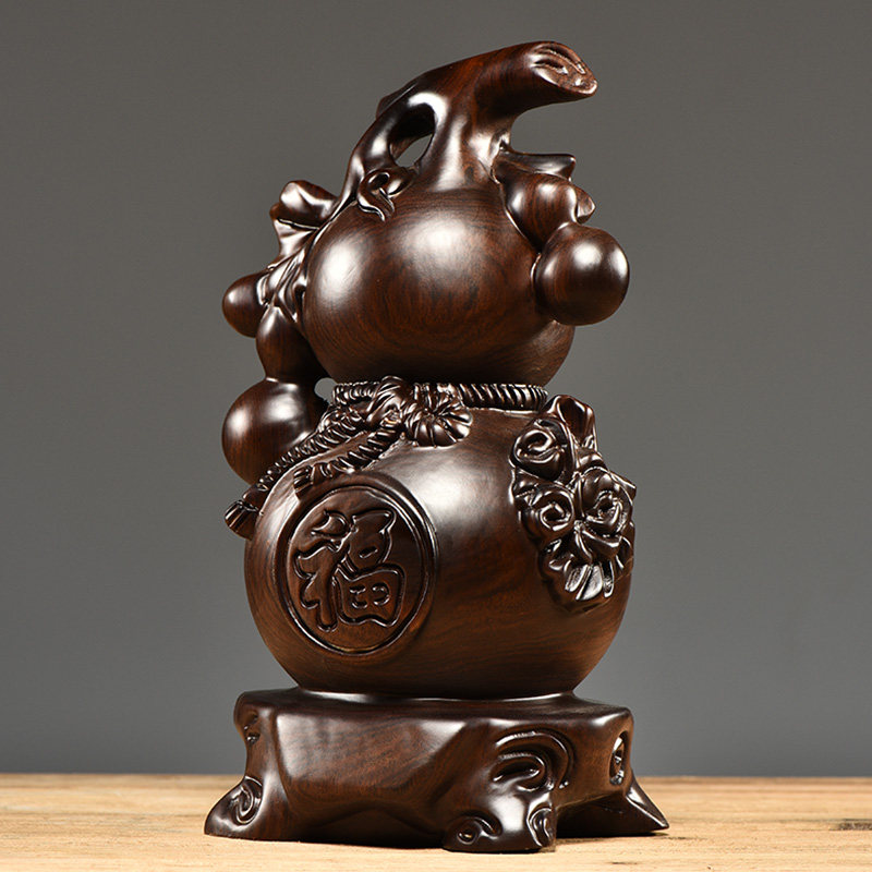 黑檀实木雕刻葫芦摆件客厅家居办公室装饰玄关工艺品摆设开业送礼,家居饰品,装饰摆件,淘宝优惠券,粉丝福利购,淘宝优惠卷