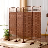佳美草艺居家现代折叠简易卧室室内折屏装 饰客厅屏风隔断移动实木