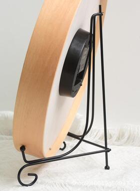 圆形金属钟表支架时钟摆件挂钟托架铁艺烤漆展示架配件