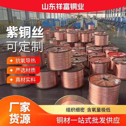T1T2紫铜丝纯铜丝C1100导电软态退火紫铜丝TU2首饰装饰无氧铜丝带