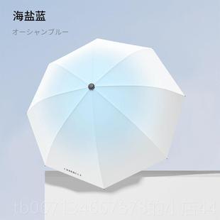 高档伞抗U遮阳男女士遮阳伞防晒黑胶三折折叠便晴轻雨伞两V用