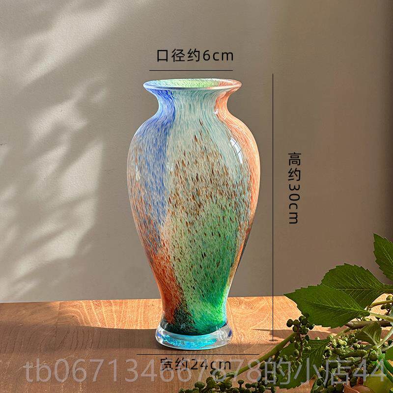 高档AF高NRA颜值U轻奢琉璃花瓶客厅桌面插花玻璃花器高级感U摆件