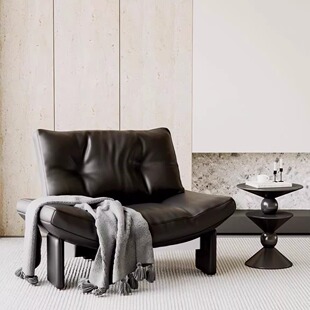 现代简约意式沙发椅酒店设计师躺椅客厅轻奢沙发单人休闲椅高端