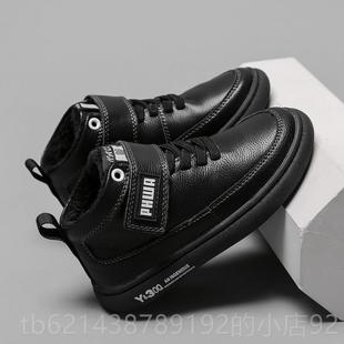 高档儿童皮鞋真动皮软底高帮表演出西装男孩皮运鞋春秋牛男童黑马