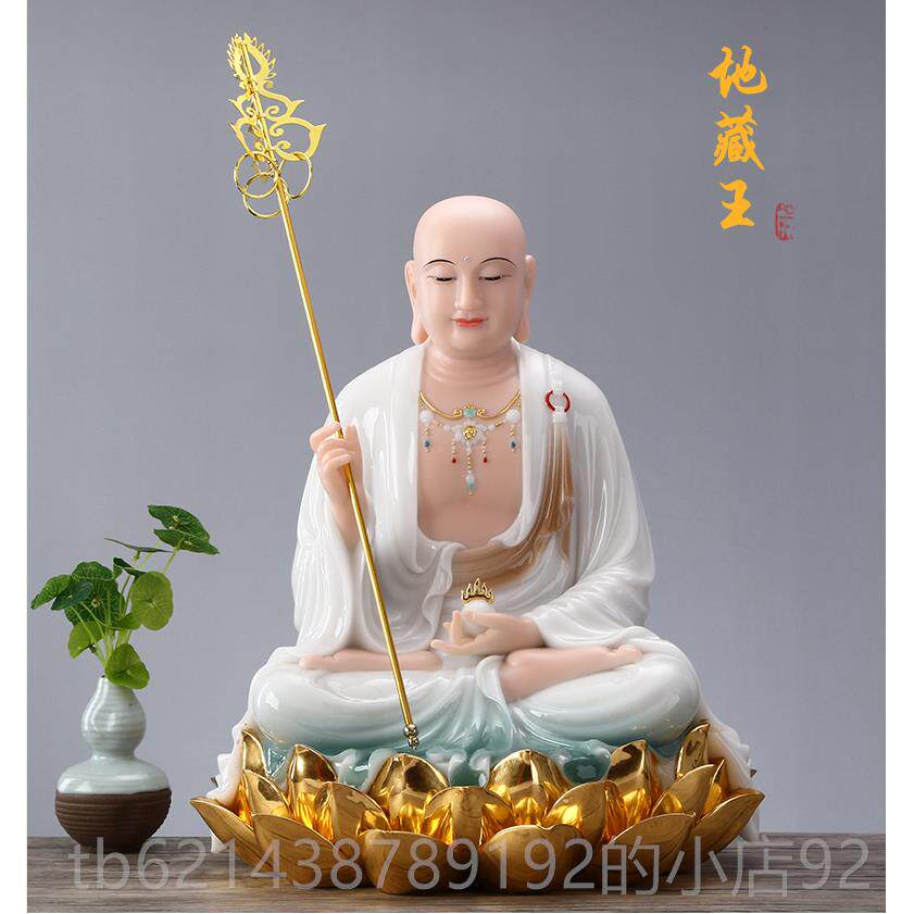 高档新品家用汉微白玉娑婆三圣地藏王释迦祖笑观音佛萨佛像菩供奉
