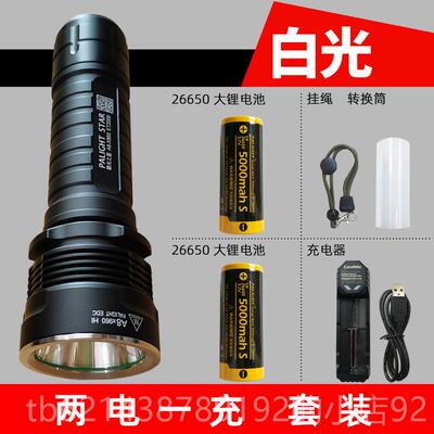 高档正品霸手电筒A8-X960第202款26650强光远手电筒T64L2充电光灯